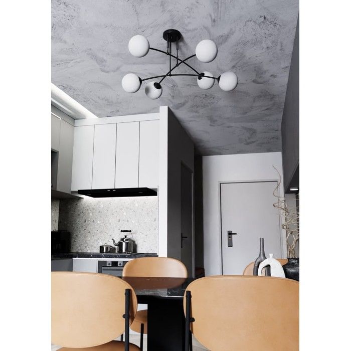 LAMPA WISZĄCA SUFITOWA CZARNY MAT APP1576-6C 3