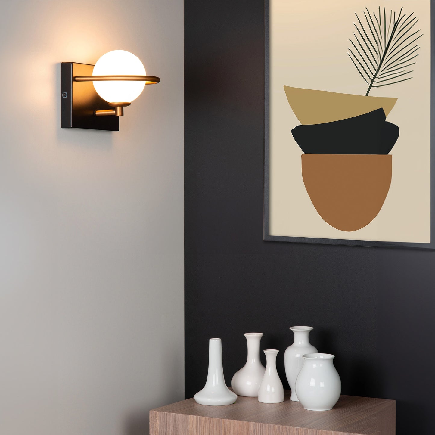 Lampa De Perete APP1300-1W Black Gold  3