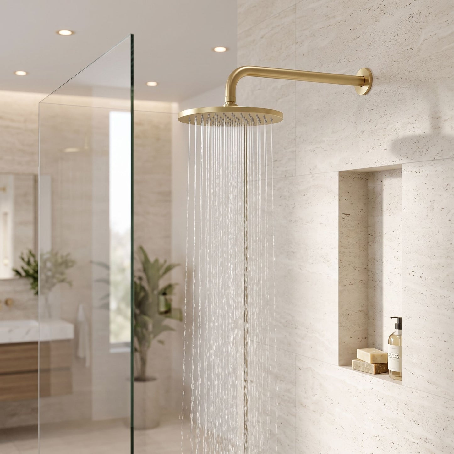 Braț Duș Rotund REA JS-9021 40cm Brush Gold 3