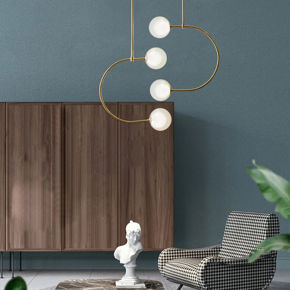 Lampă Suspendată Bile De Sticlă Aurie APP639-4CP  6
