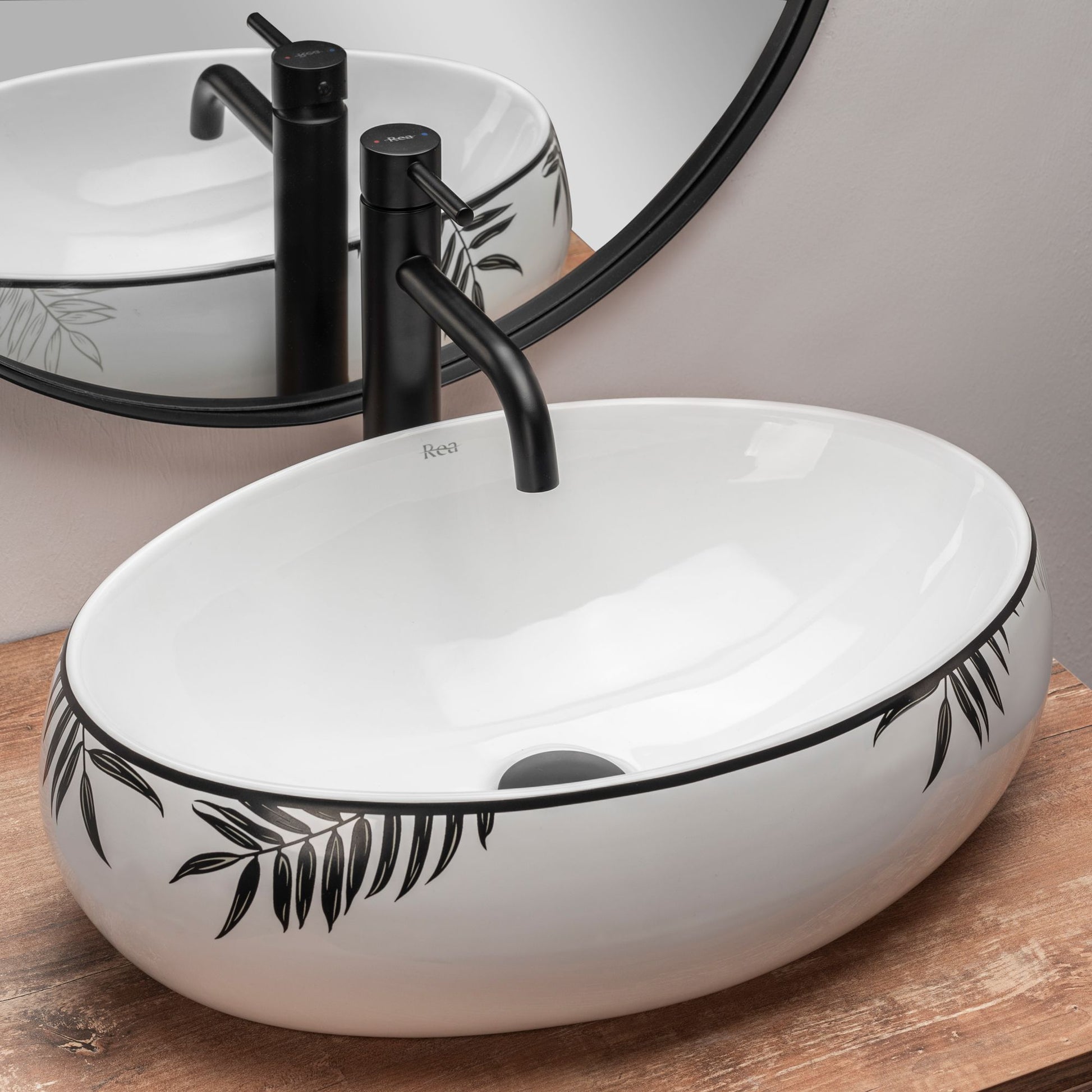 Set lavoar Shila + baterie inalta Lungo black+ dop universal black 2