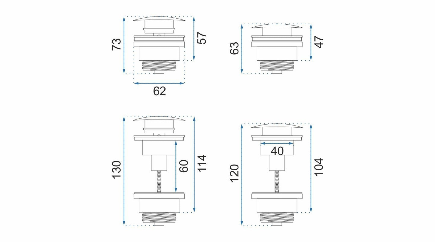 Sifon Pentru Lavoar Rea Cu Dop Klik-klak Rea Copper Mat  5