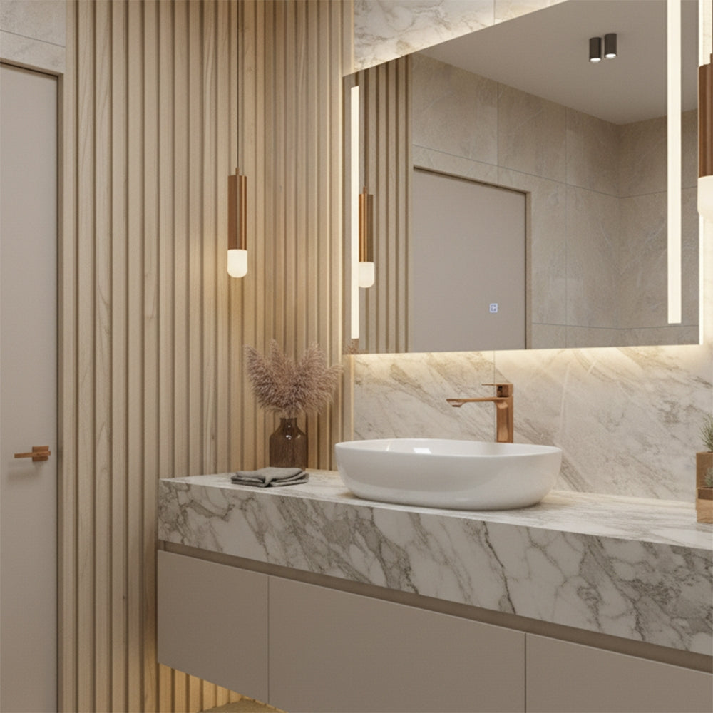 Baterie Pentru Baie Rea Drop Brush Copper High  2