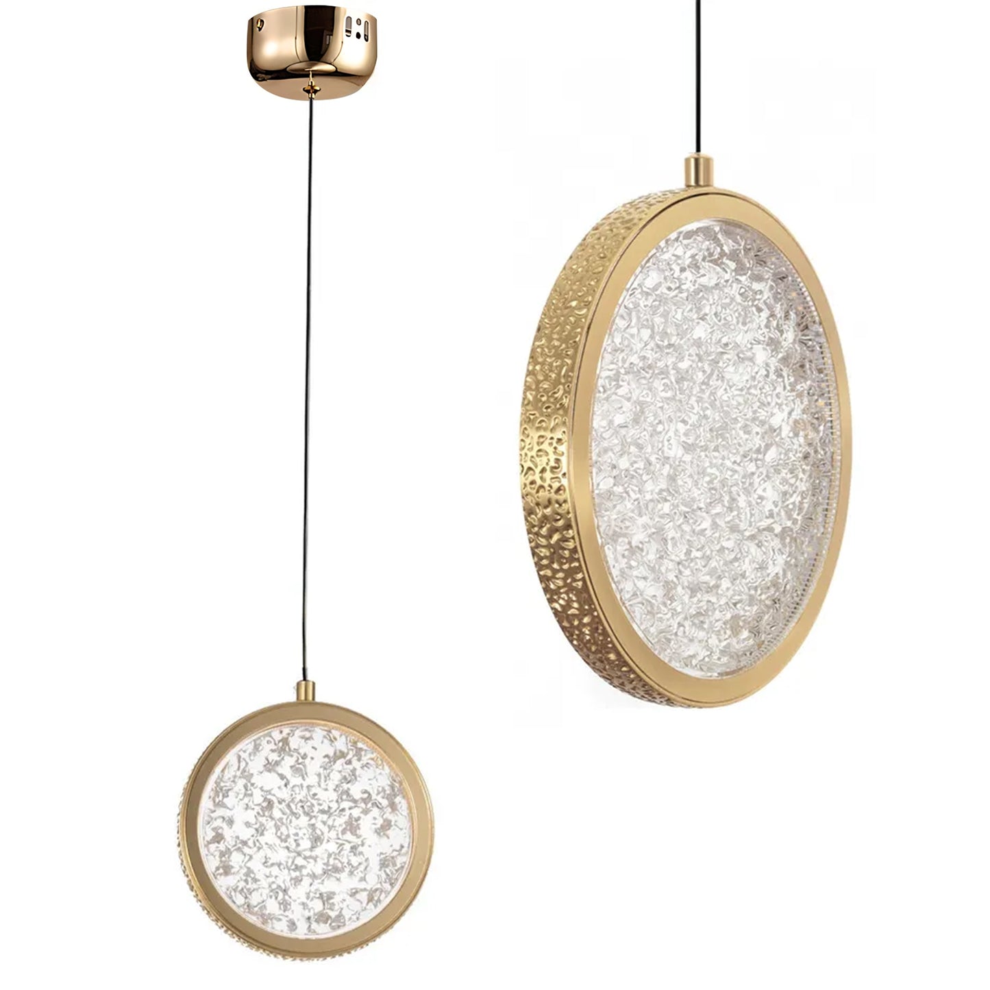 Lustră Cu Cristale Suspendată Led Lhj100-1cp Złota  1