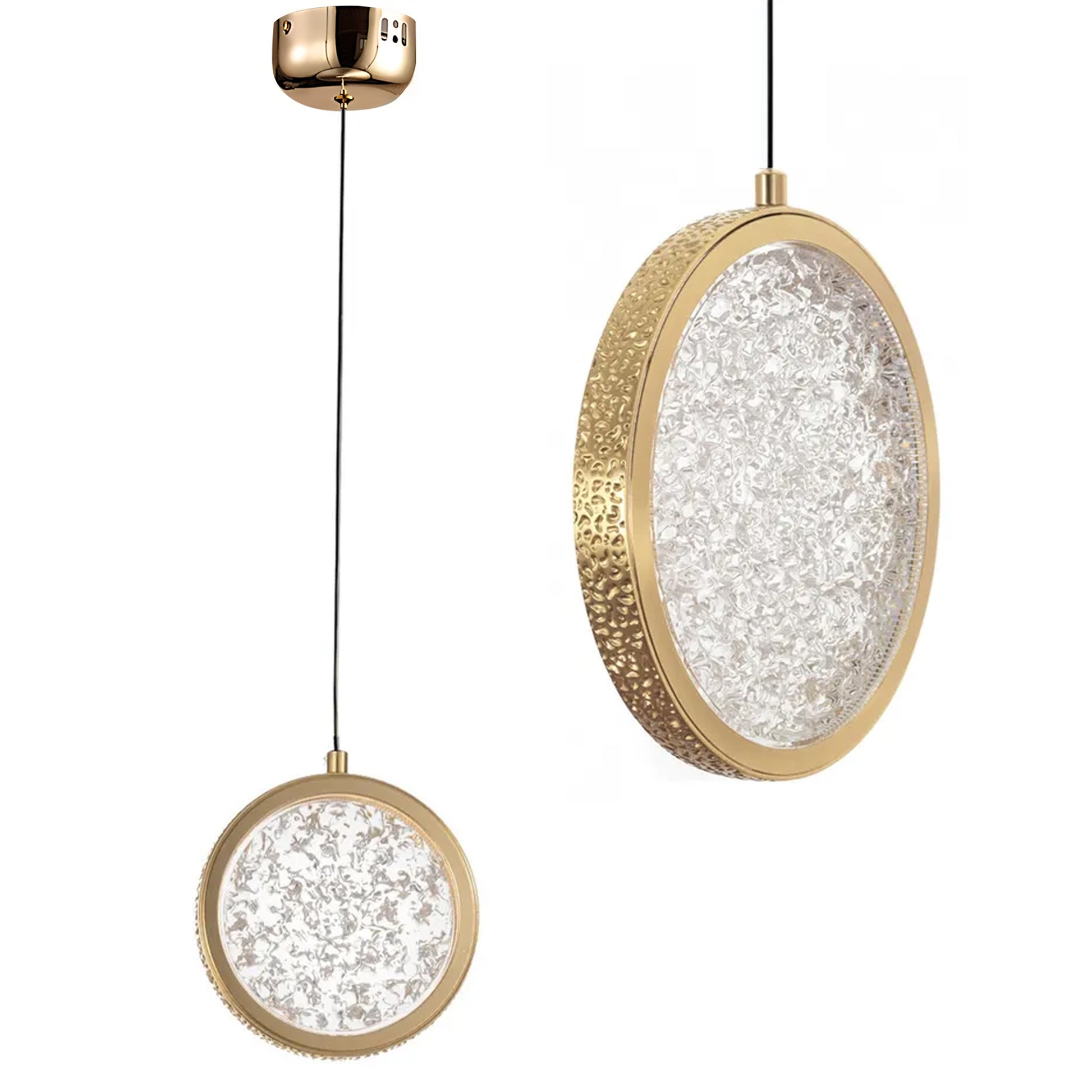 Lustră Cu Cristale Suspendată Led Lhj100-1cp Złota  1