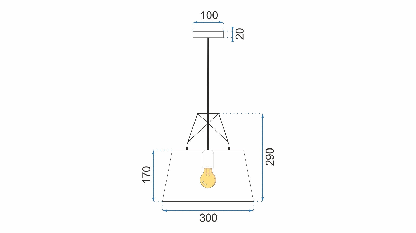 Lampă Suspendată De Tavan Din Metal Alb APP423-1CP  6