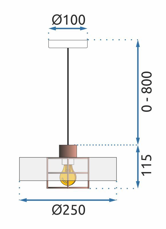 Lampă suspendată APP1246-1CP Black/Rose gold  6