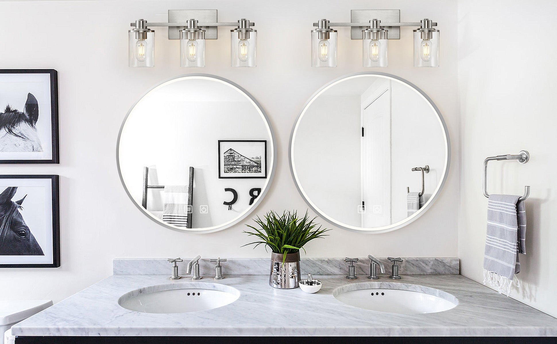 Oglindă LED 50cm MMJ BRUSH SILVER  9