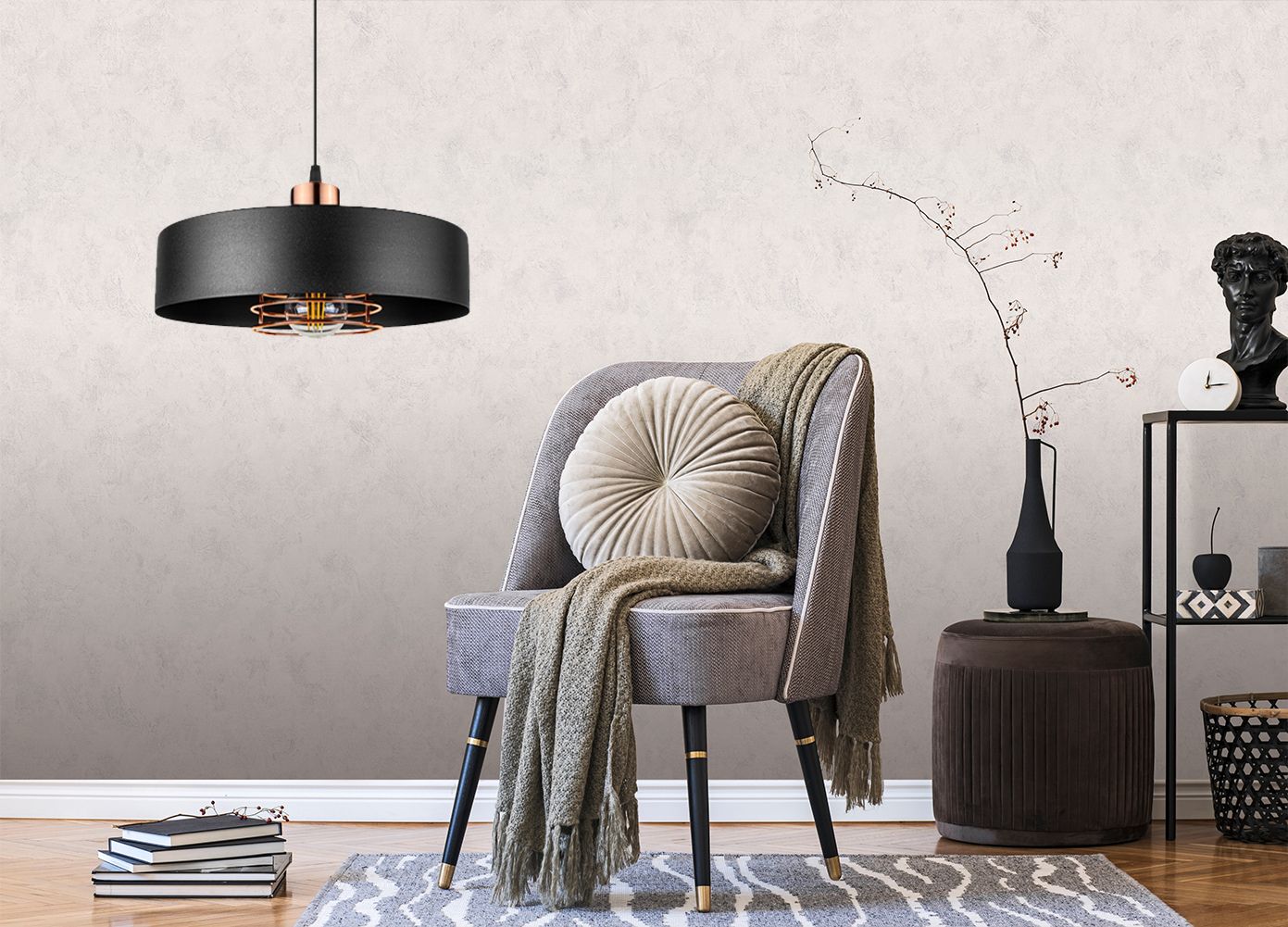 Lampă suspendată APP1246-1CP Black/Rose gold  5