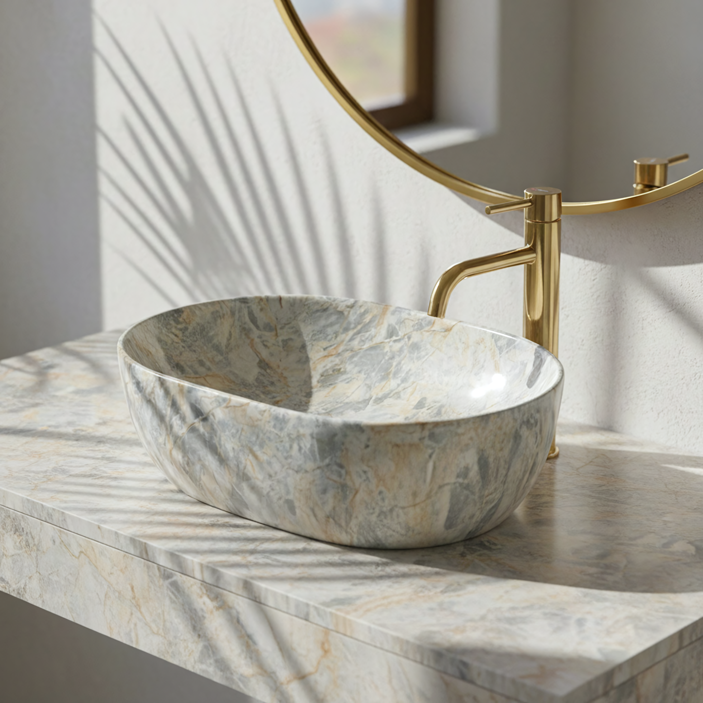 Lavoar pentru blat Rea Amelia Ruststone 48  4