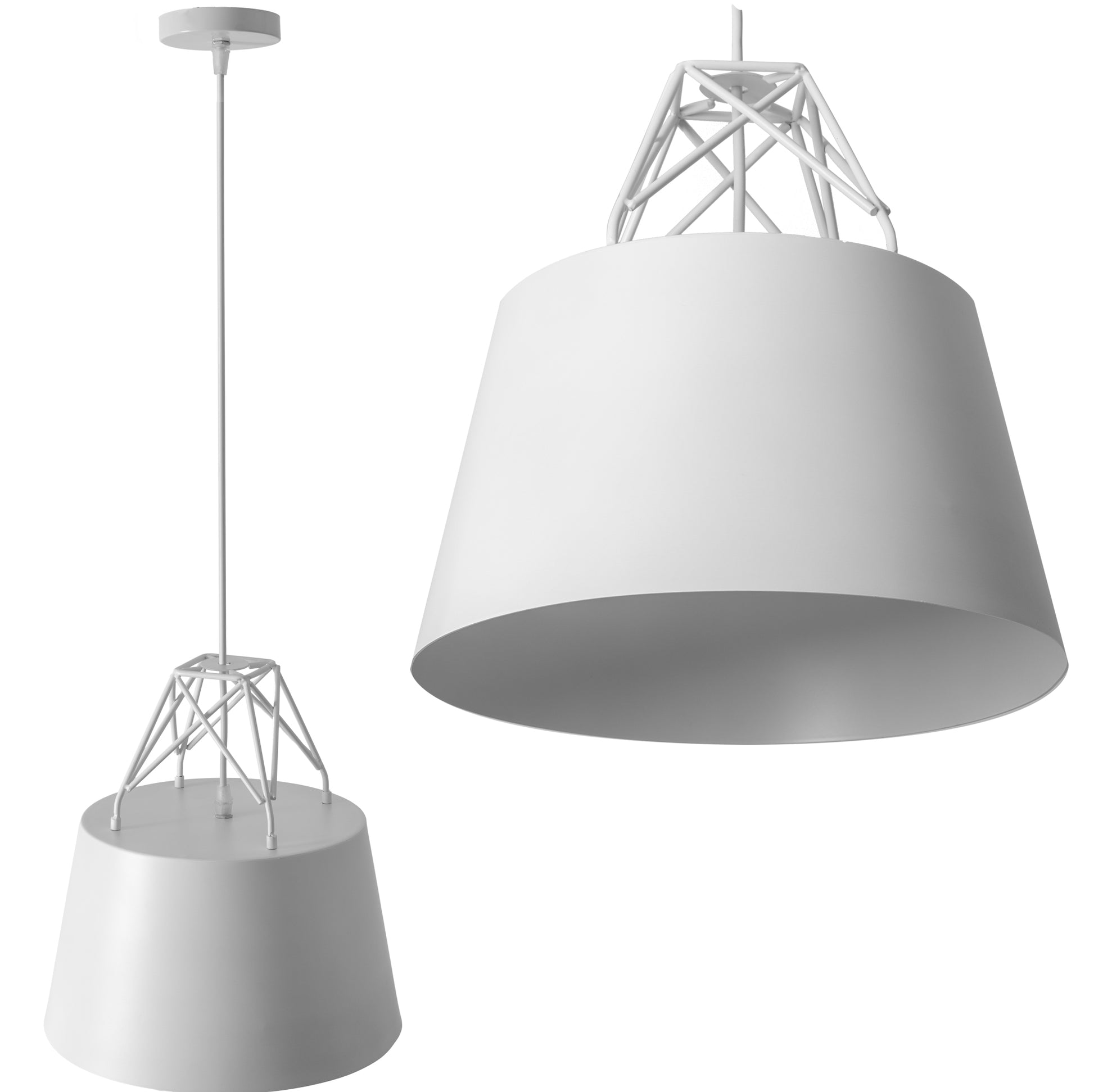Lampă Suspendată De Tavan Din Metal Alb APP423-1CP  1