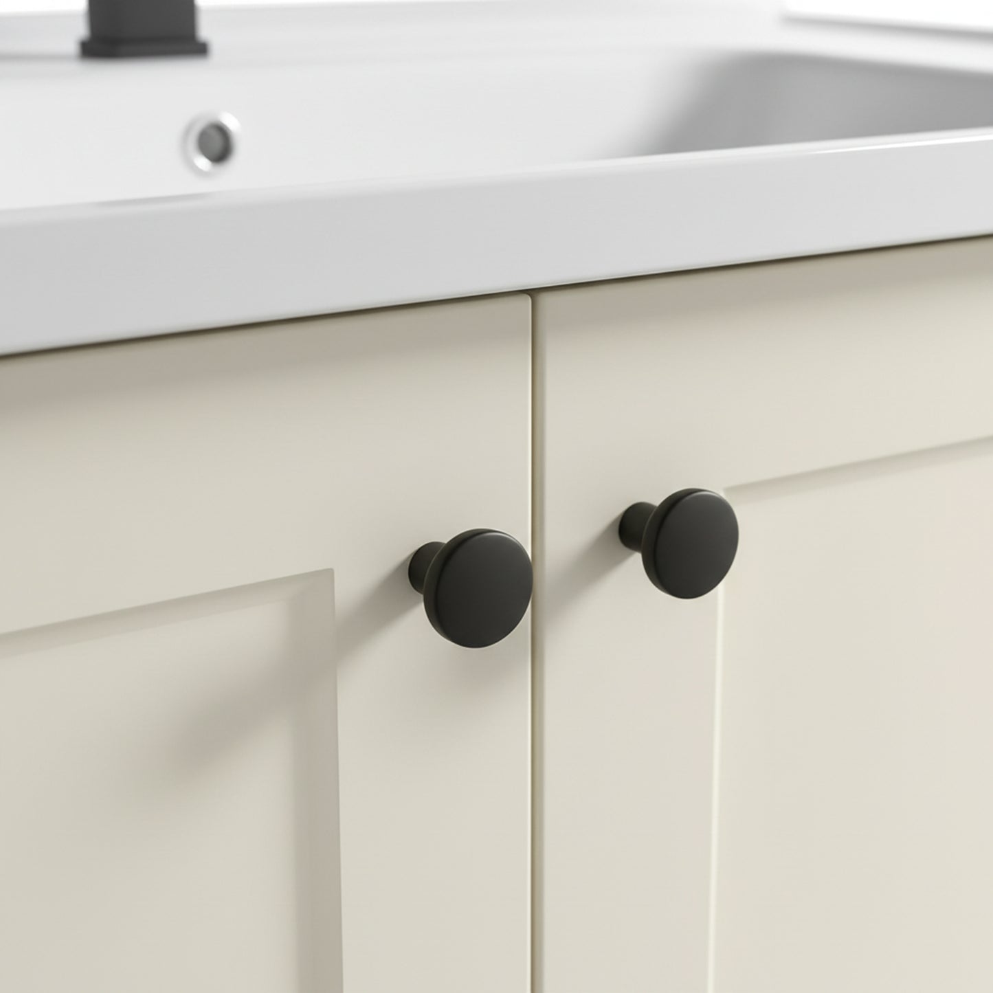 Set mobilier de baie cu lavoar Monti 60cm Creme  4