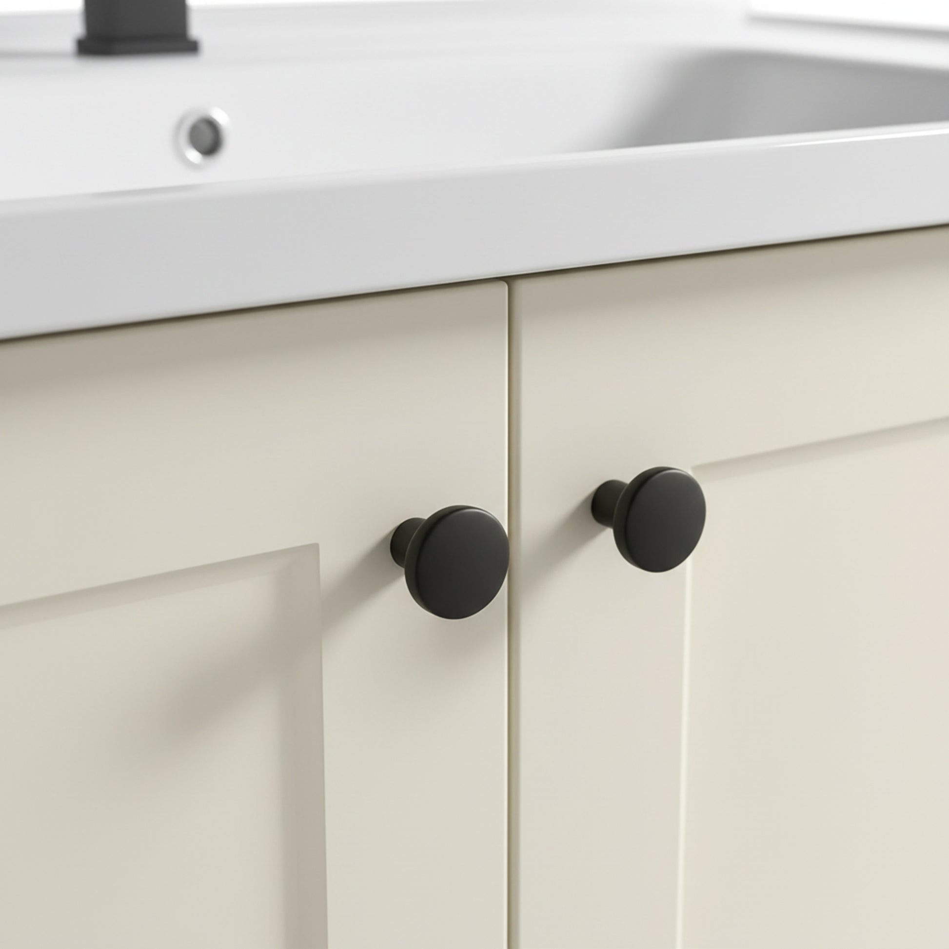 Set mobilier de baie cu lavoar Monti 60cm Creme  4