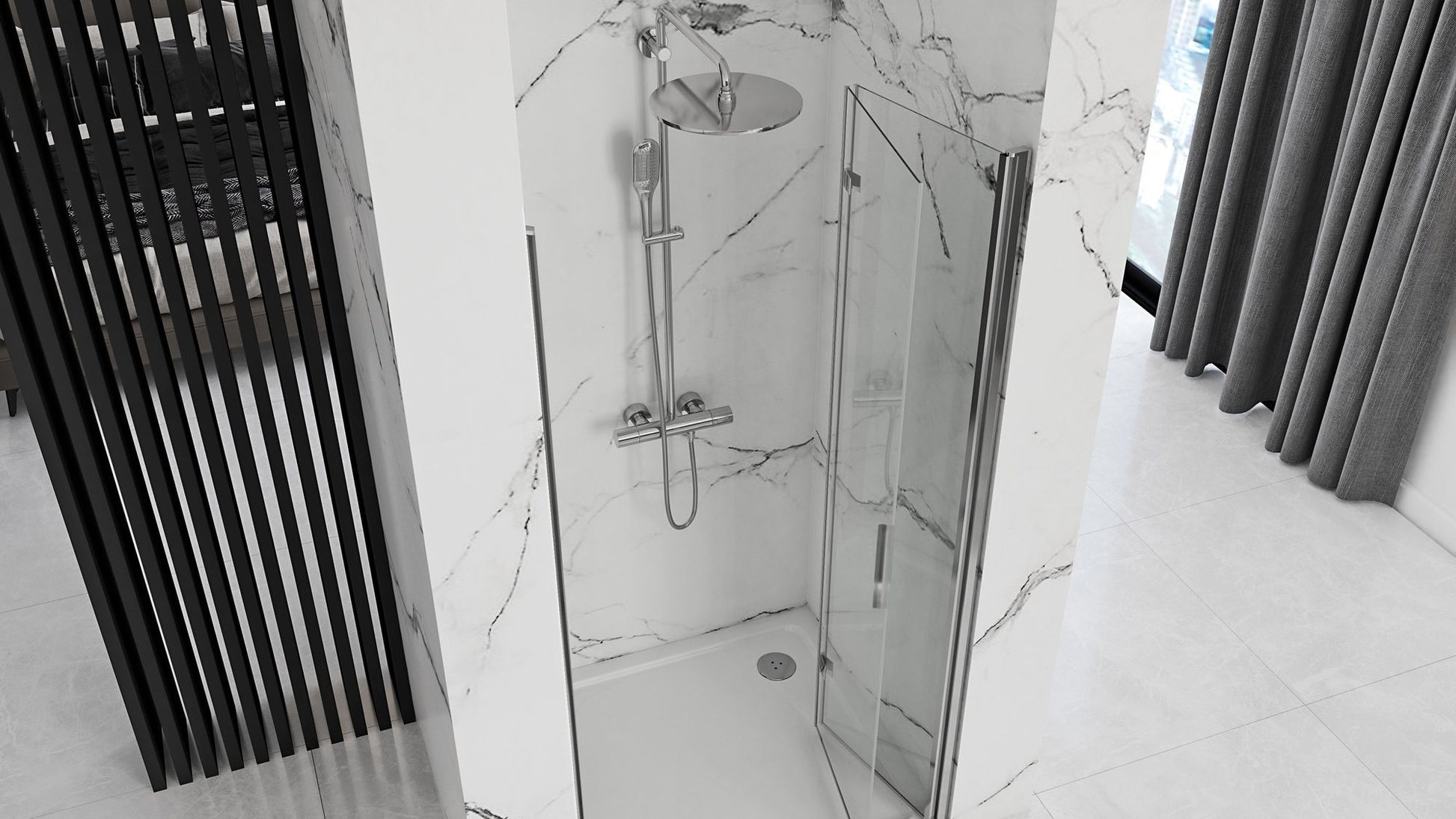 Ușă de duș Rea Molier Chrome + profil 100 3