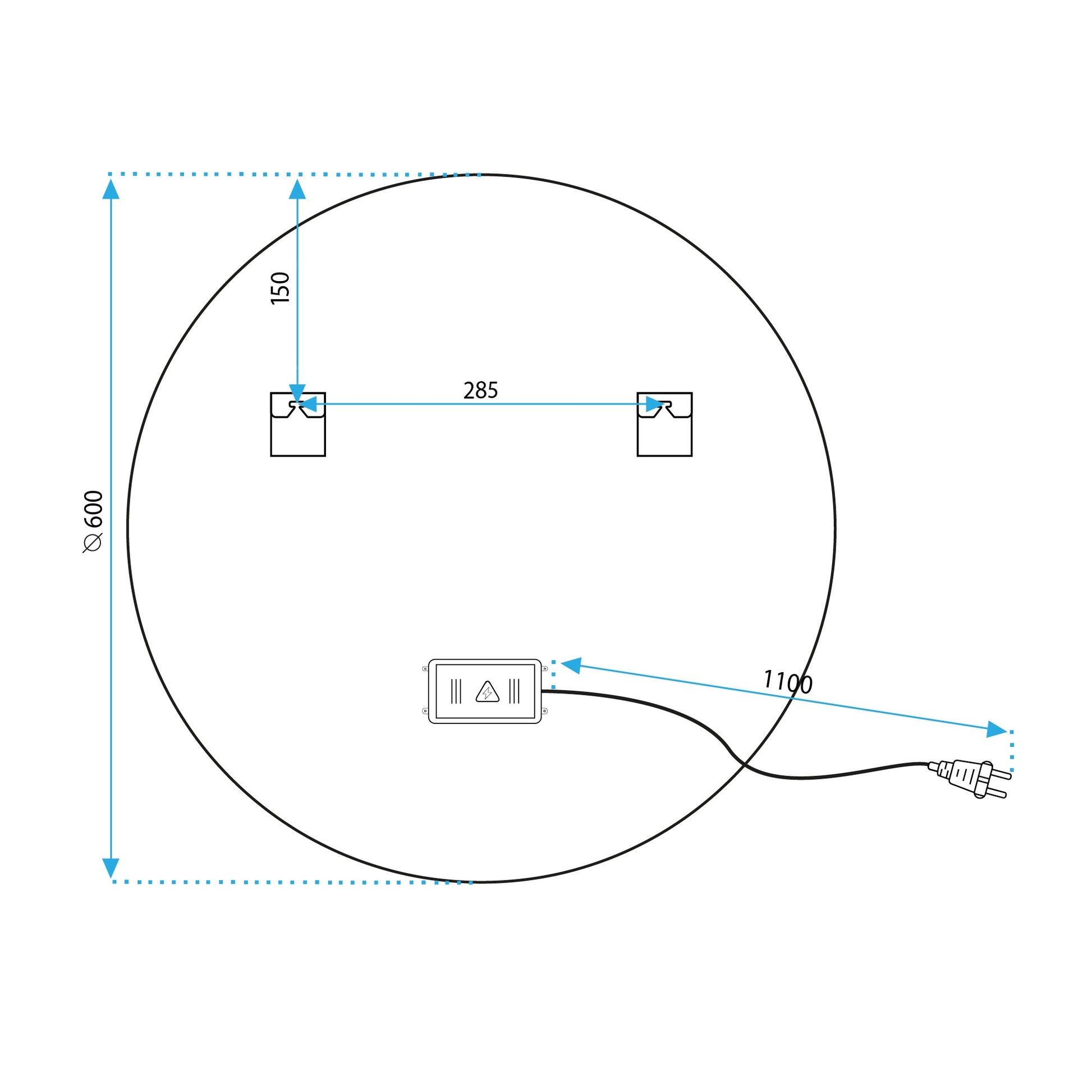 Oglindă LED BLUETOOTH FFJ 60cm  11