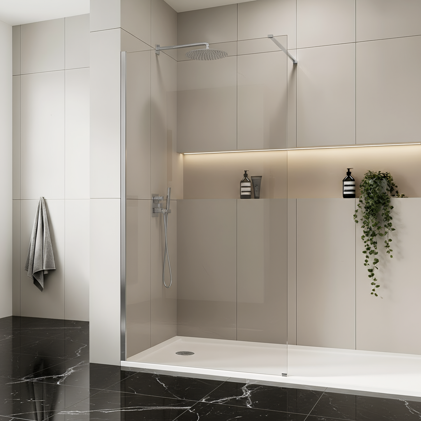 Paravan De Dus Rea Flexi Transparent / Chrome 140  3