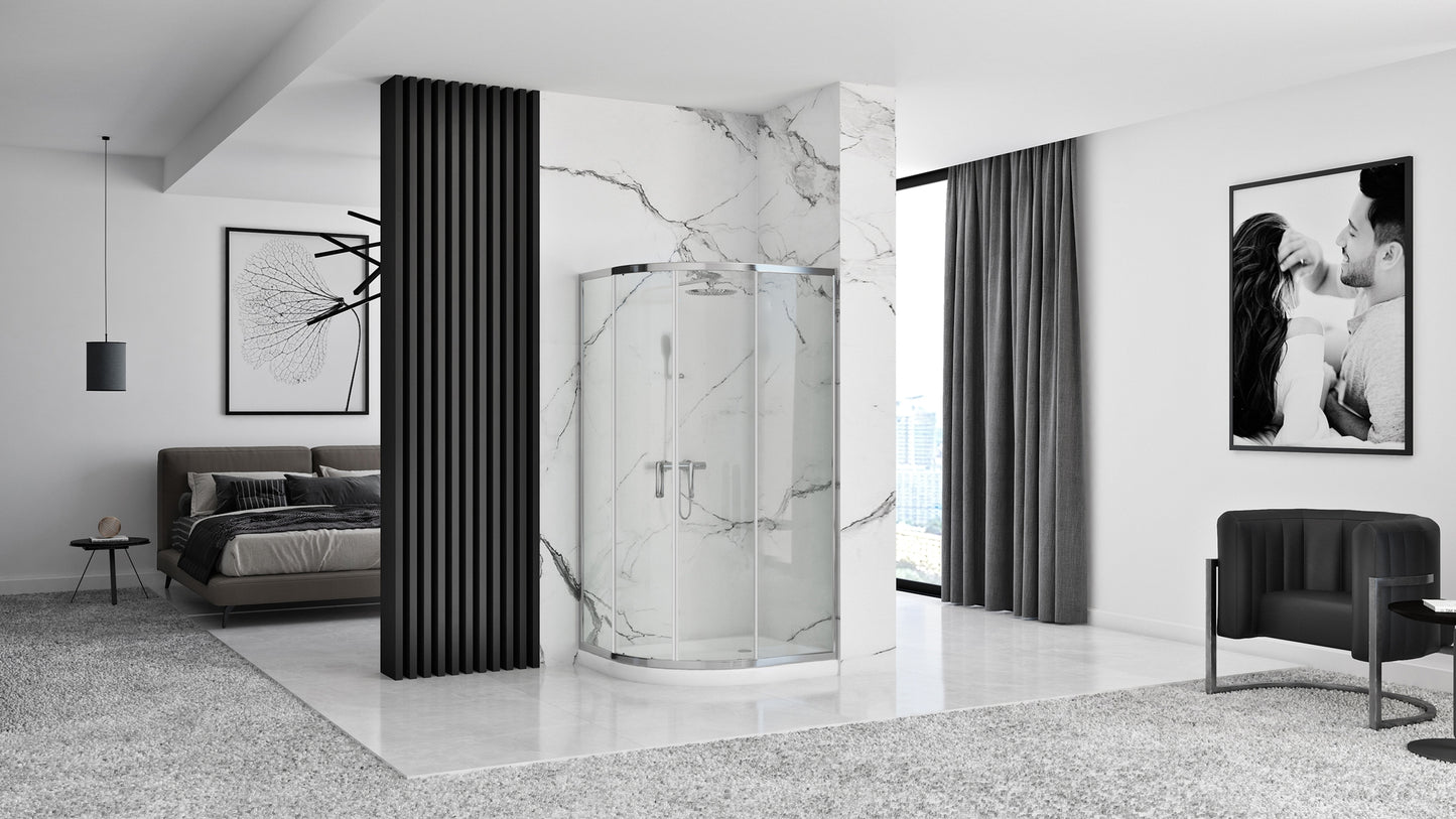 Cabina dus REA Look Chrome 80x80 Cu cădiță de duș Look albă 2