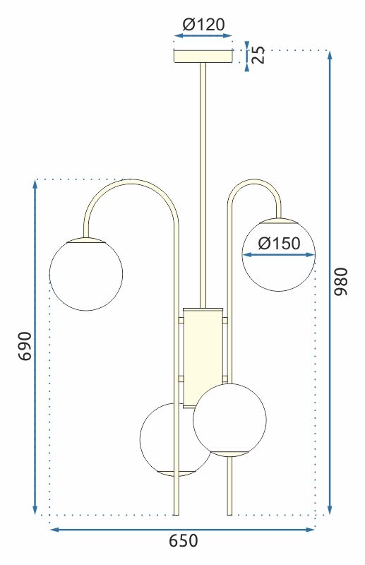 Lampă de tavan APP1003-6CP  7
