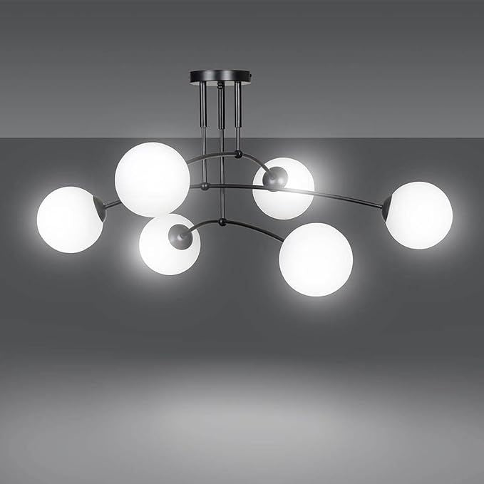 LAMPA WISZĄCA SUFITOWA CZARNY MAT APP1576-6C 2