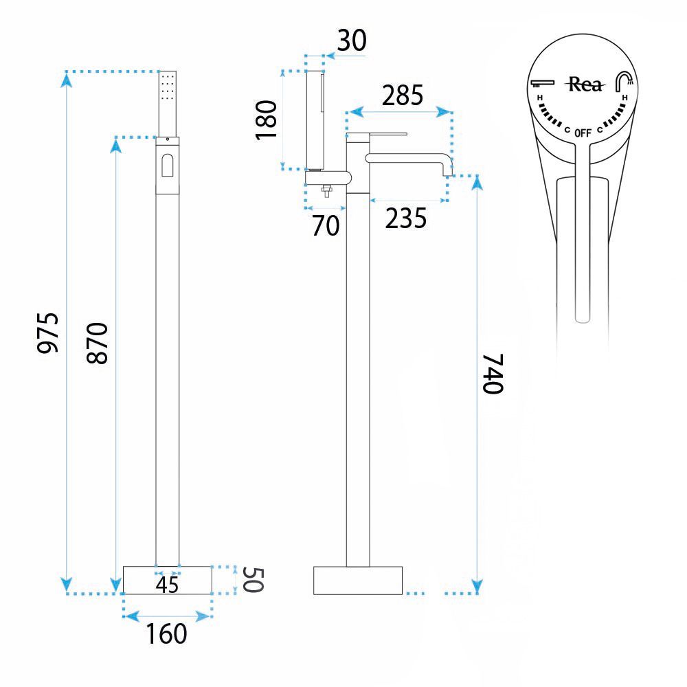 Baterie De Podea Rea Foster Brush Nickel 11