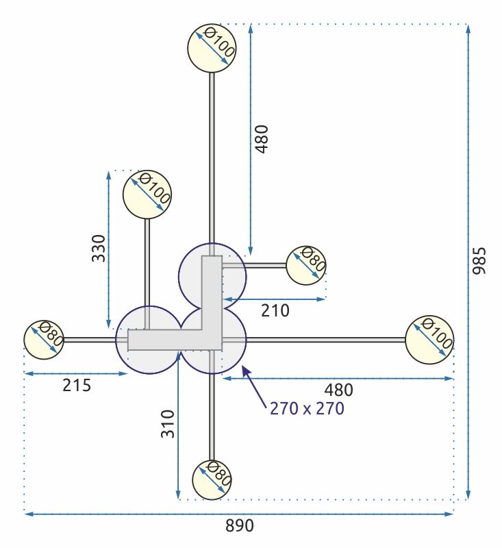 LAMPĂ MODERNĂ DE PLAFON NEGRA LED 6 BRATE APP521-6C  5