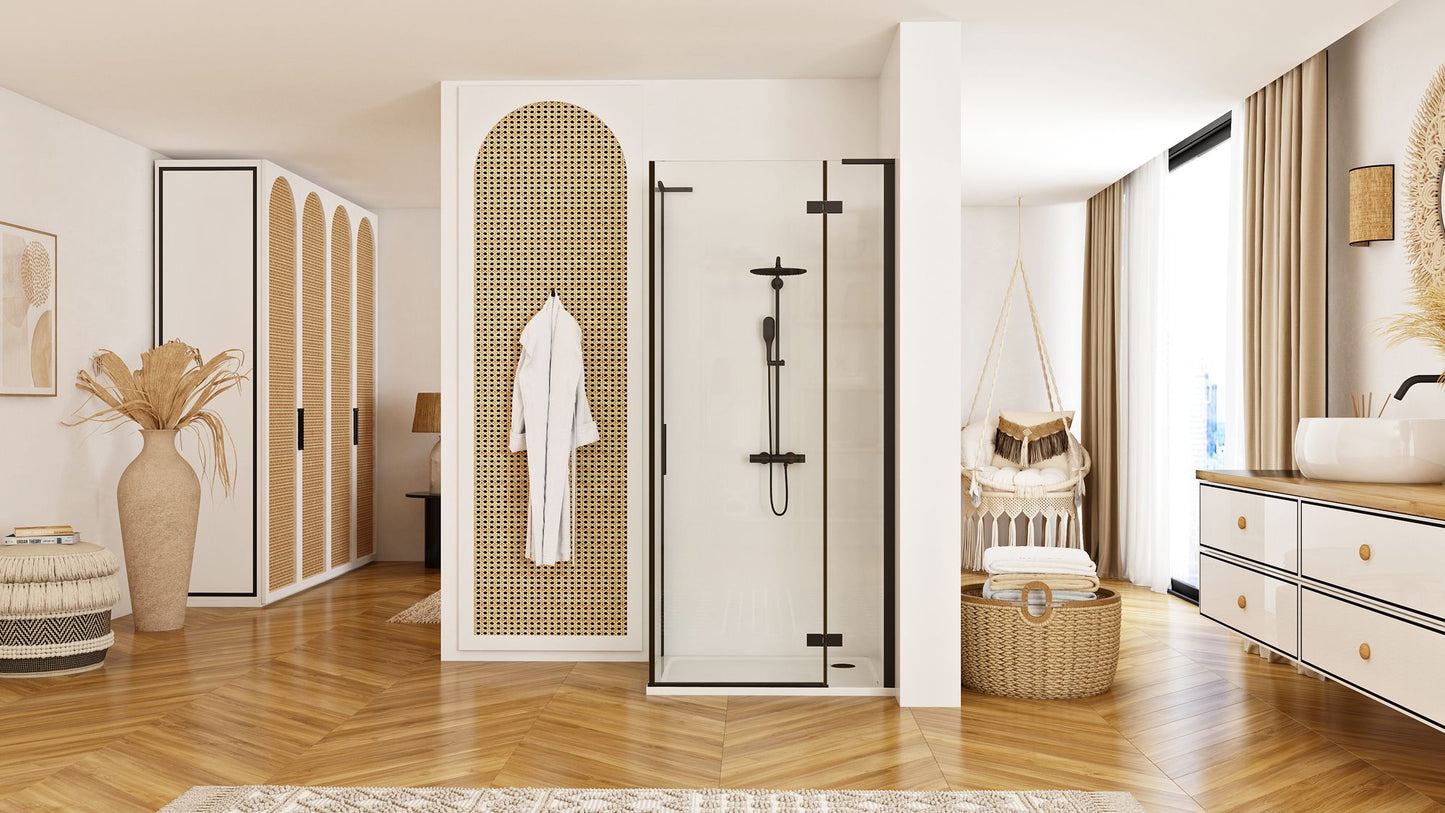 Cabina dus REA Hugo Black 100x90  4