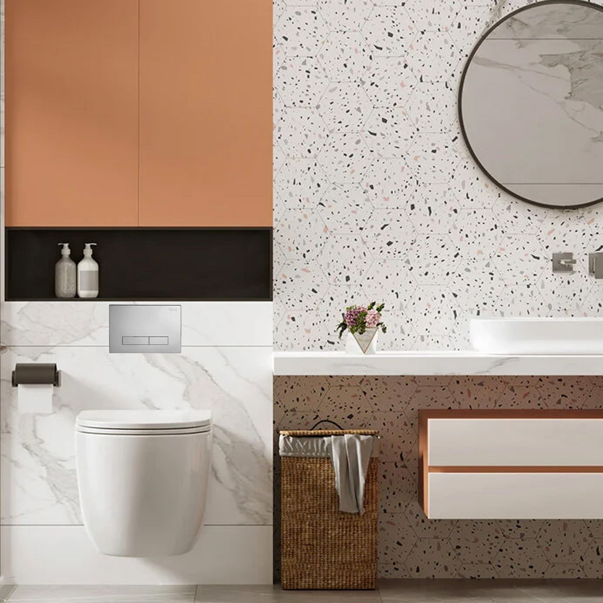 Buton H pentru cadru WC Crom  5