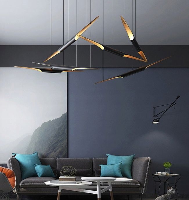 Plafoniera APP298-1CP Tuba Negru Auriu 60cm 4