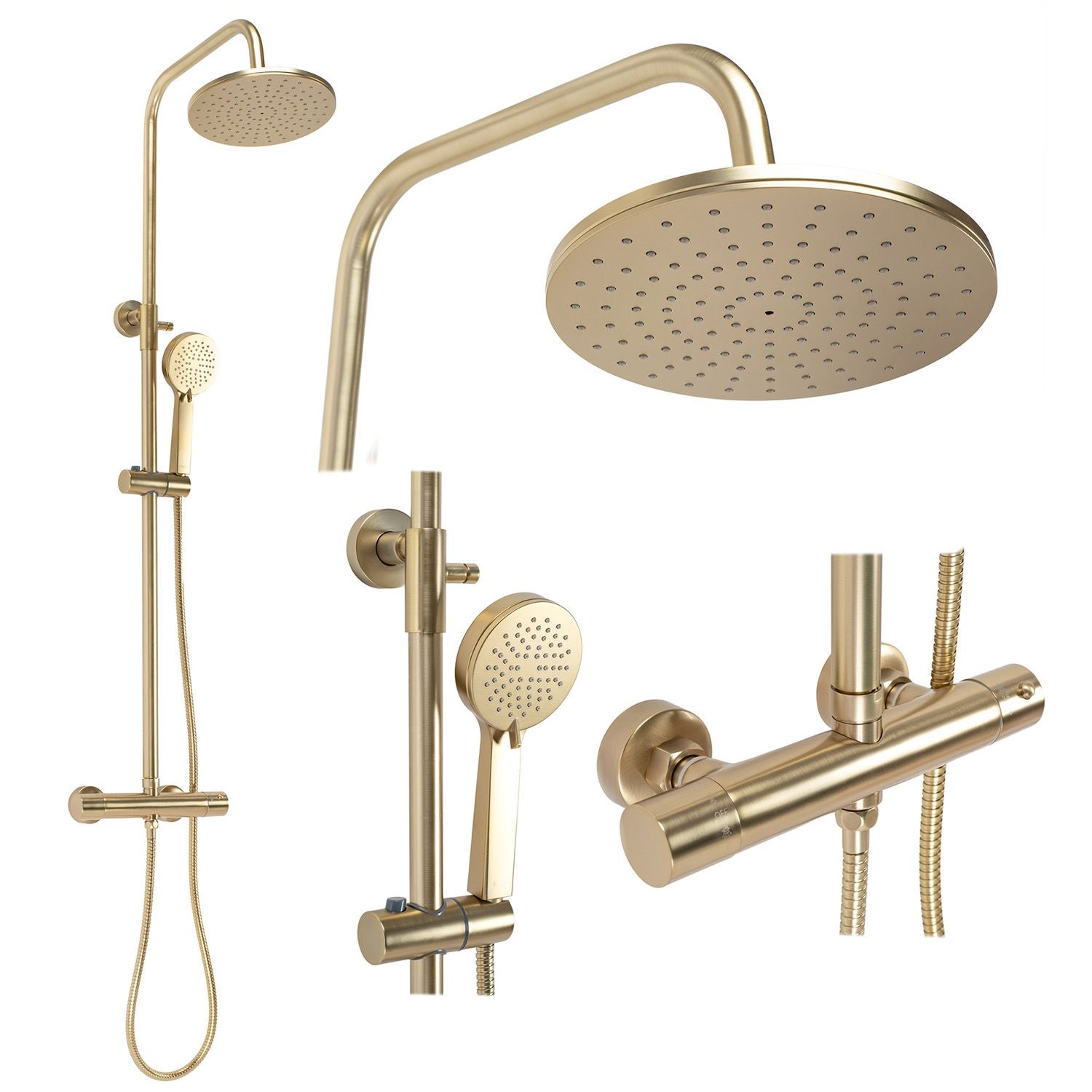 Set dus cu termostat Rea PAROT BRUSHED GOLD 1