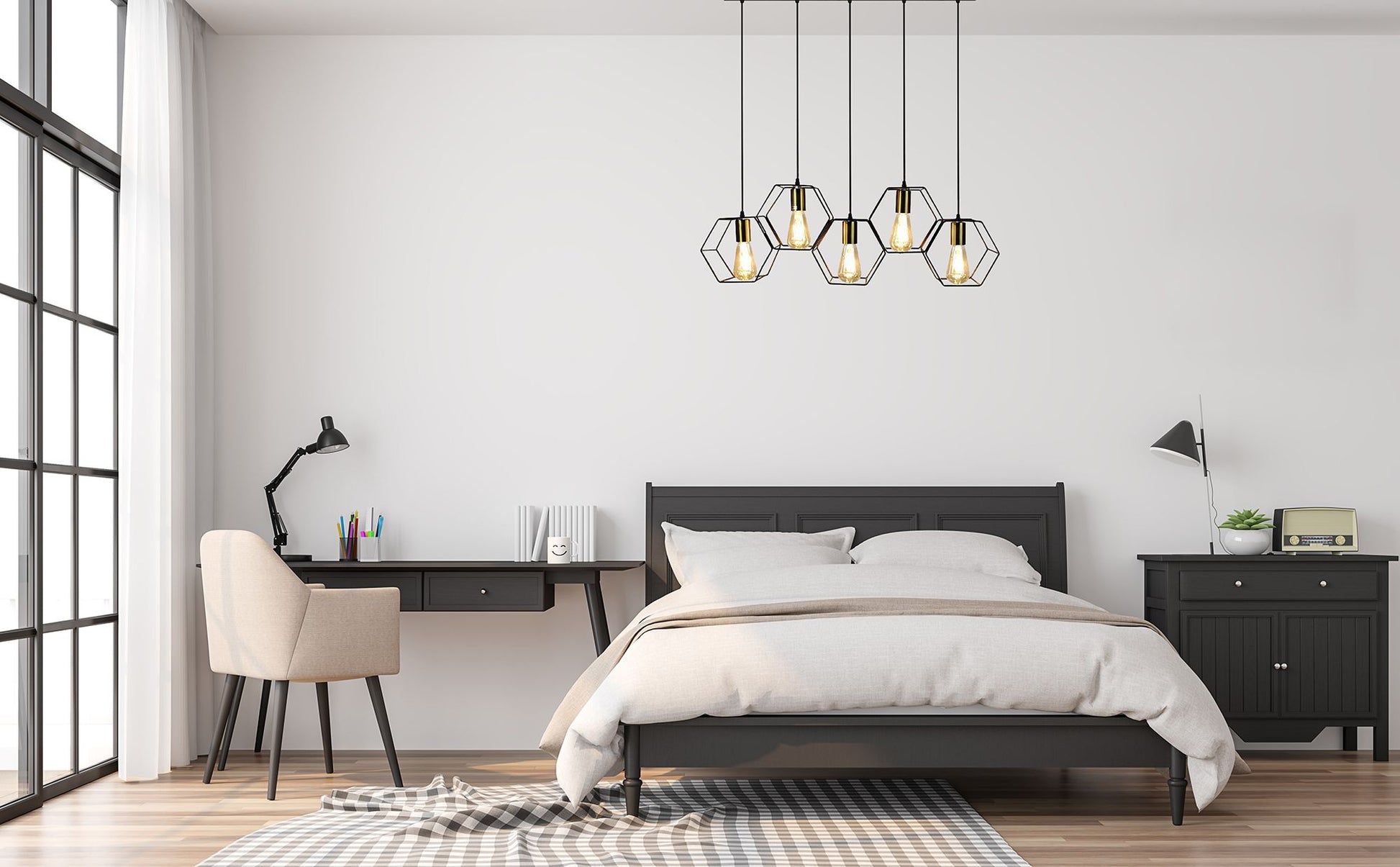 Lampă suspendată APP1133-5CP Black Gold  5