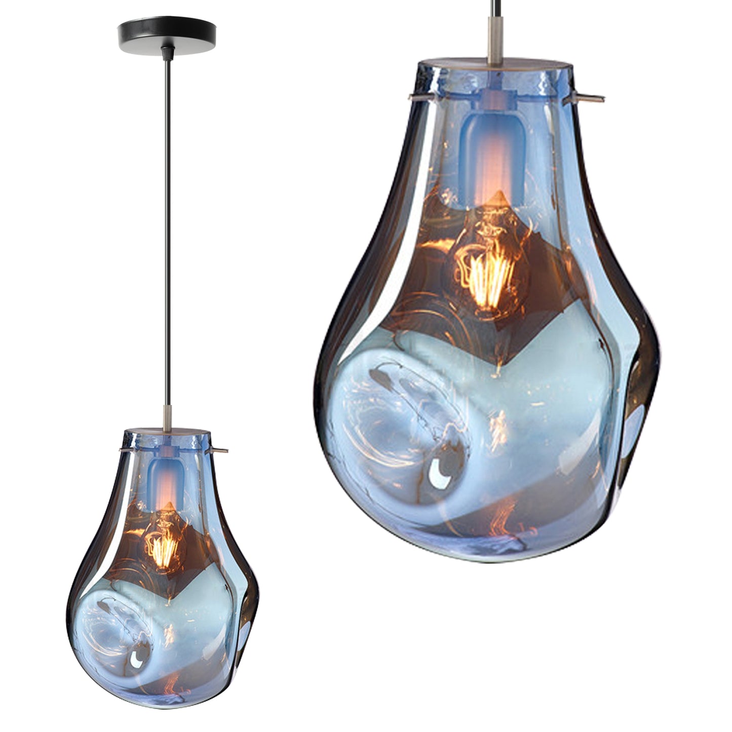 Lampa DE TAVAN SUSPENDABILA din sticla APP327-1CP Blue  1