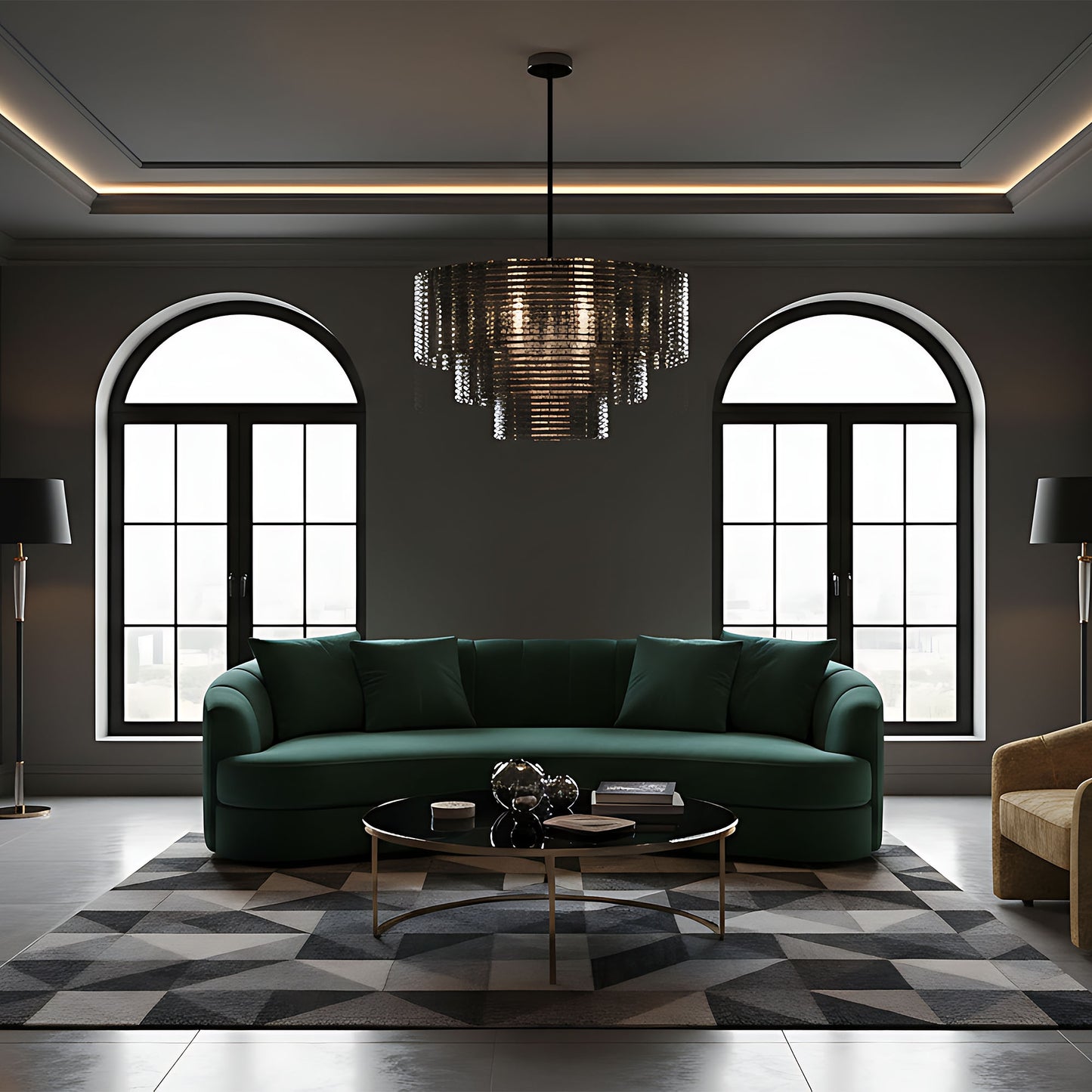 Lustră Suspendată De Tavan APP1678-8CP Gri  3