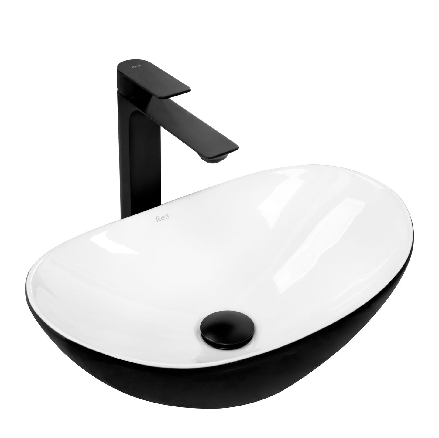 Lavoar pentru blat REA Royal Mini Black White 1