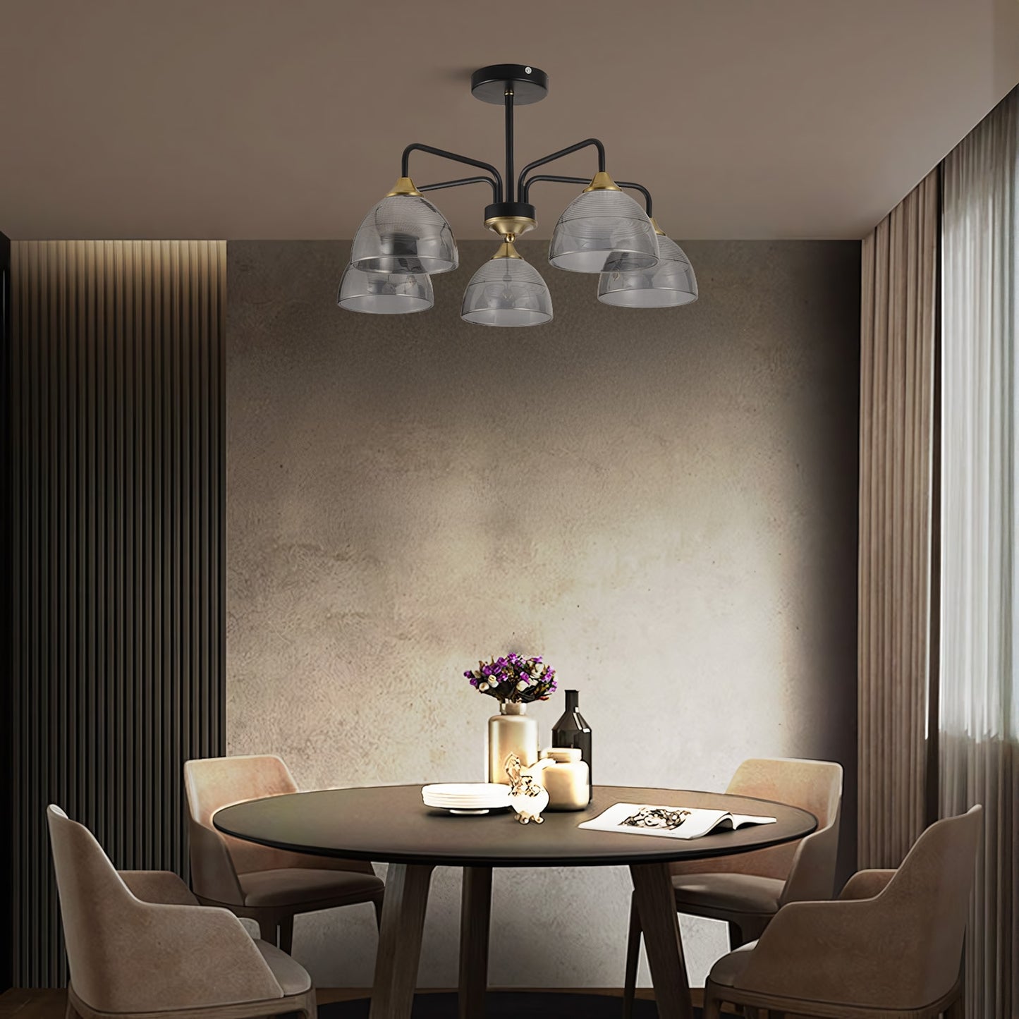 Lampă Suspendată G085-5c Black Grey  4