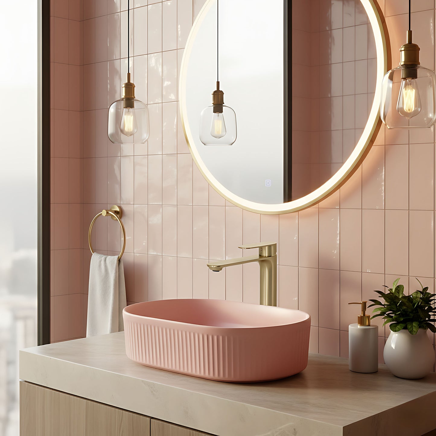 Baterie Pentru Baie Rea Drop Brush Gold High  2