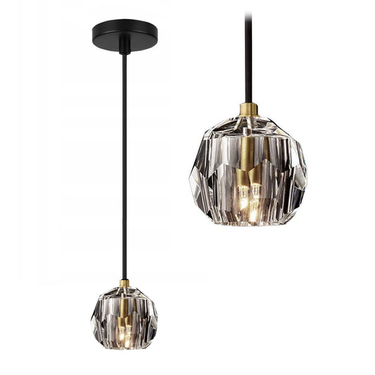 Lampă de tavan din cristal neagra APP586-1CP  1