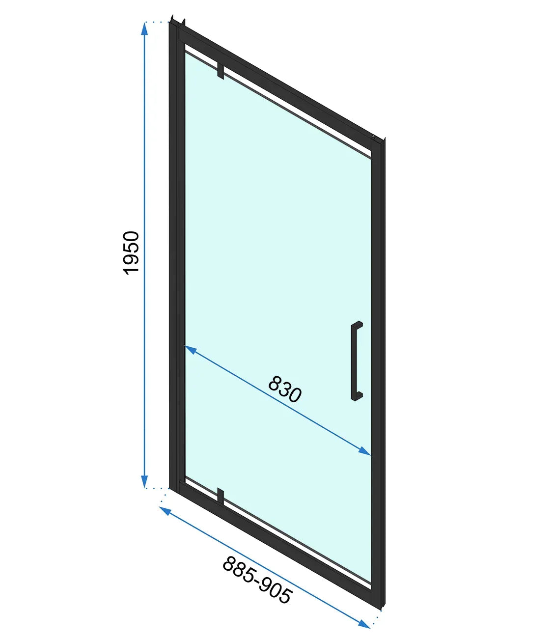 Usa pentru dus rabatabila Rapid Swing 90  6