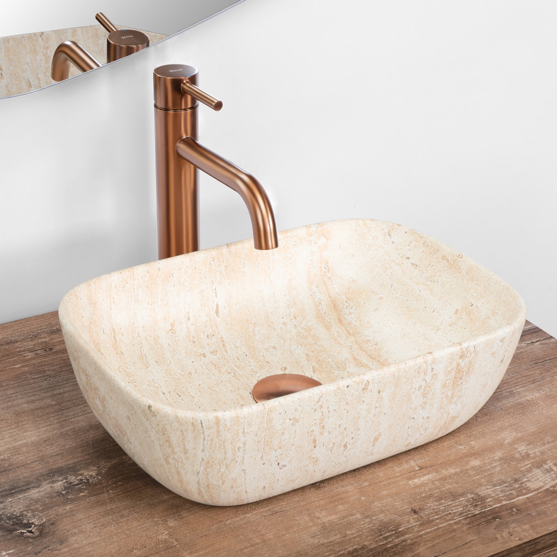 Lavoar Pentru Blat Rea Belinda Mini Travertine Matt  2
