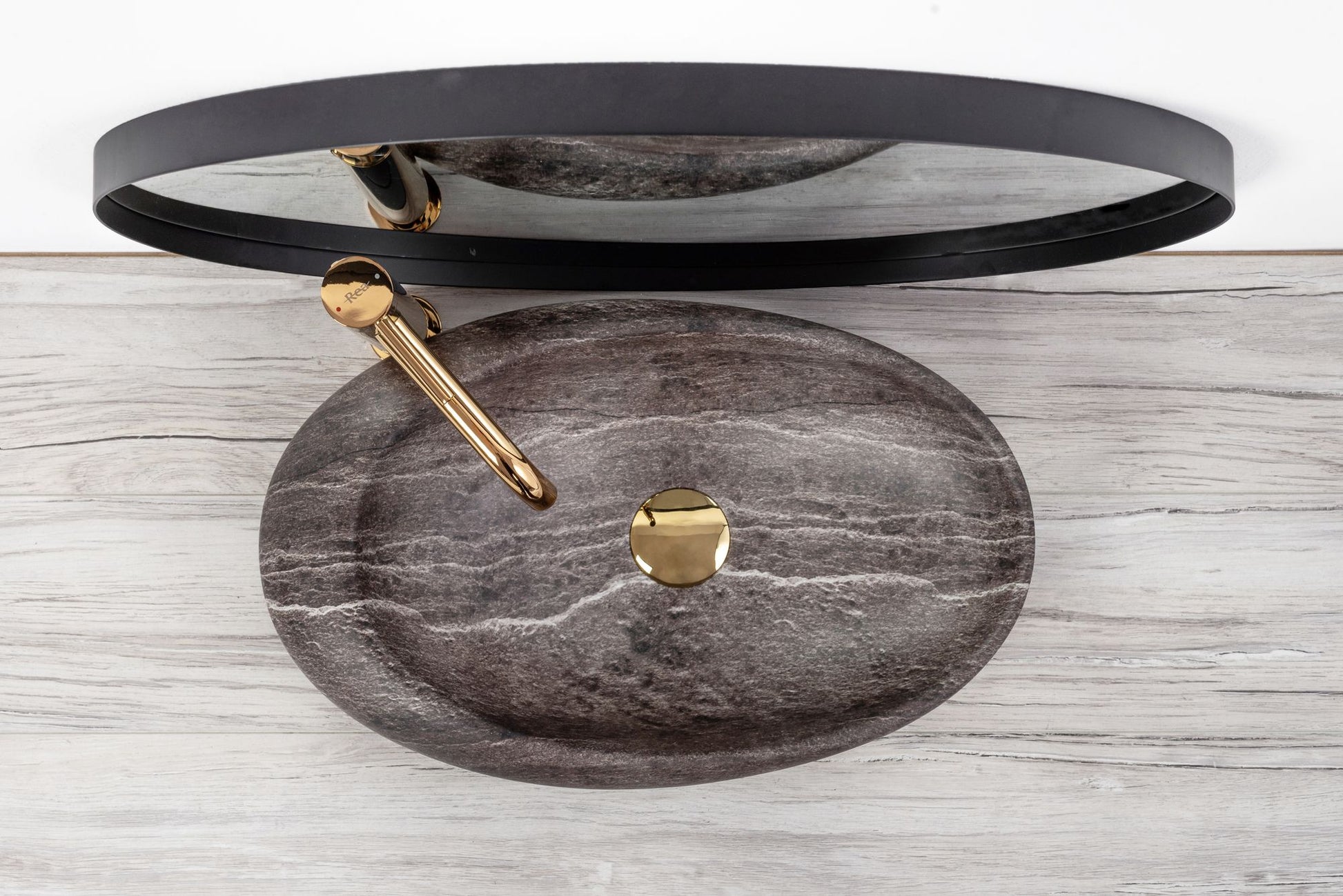 Lavoar pentru blat Rea Roxy A Stone D.Grey Gri 3