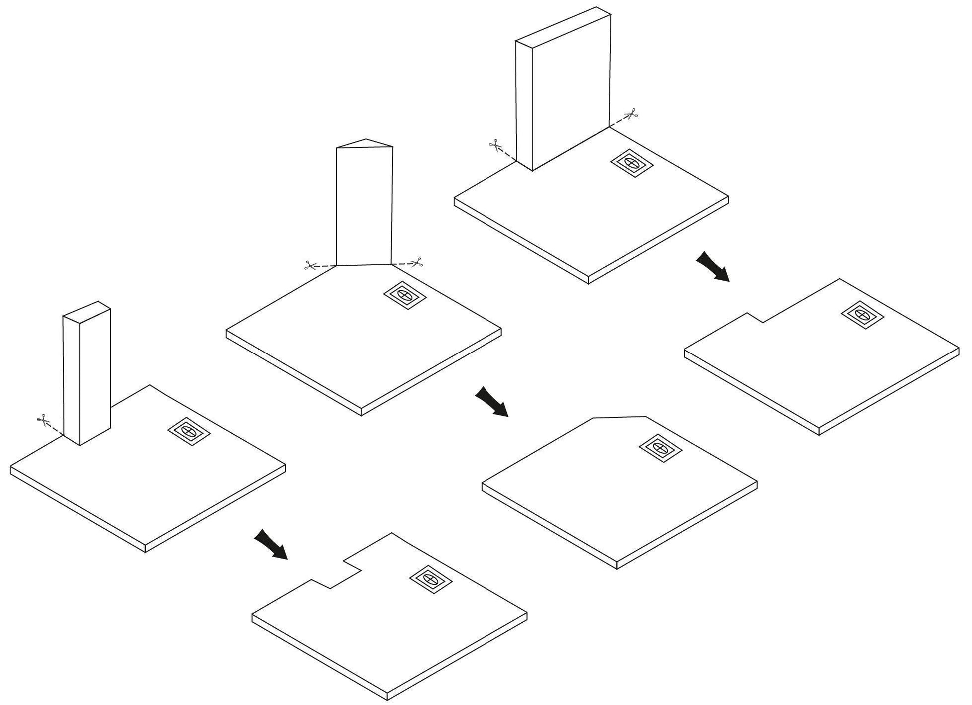 Cada de duș Bazalt CARRARA WHITE 90x90  9