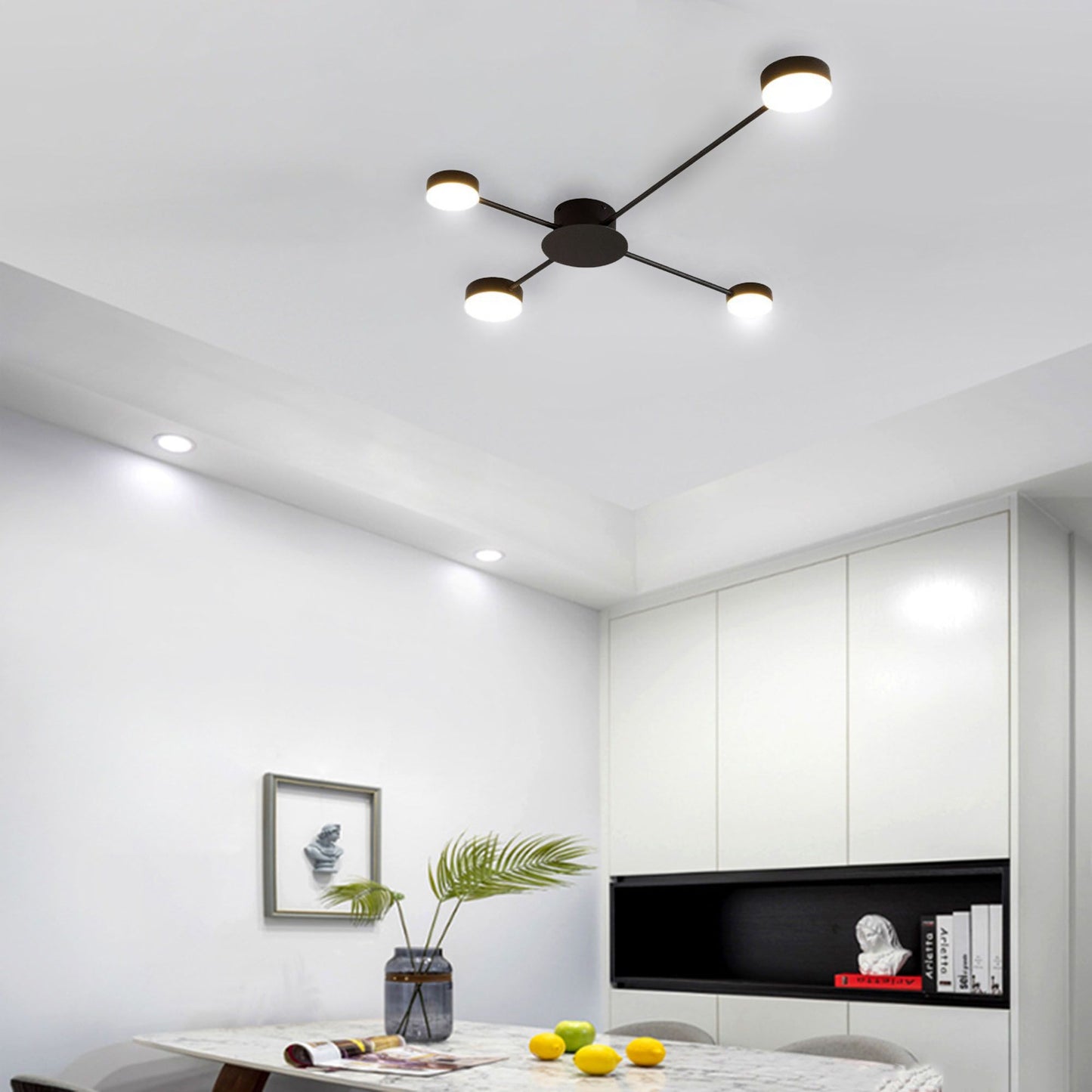LAMPĂ MODERNĂ DE PLAFON NEGRA LED cu 4 brațe APP519-4C  4