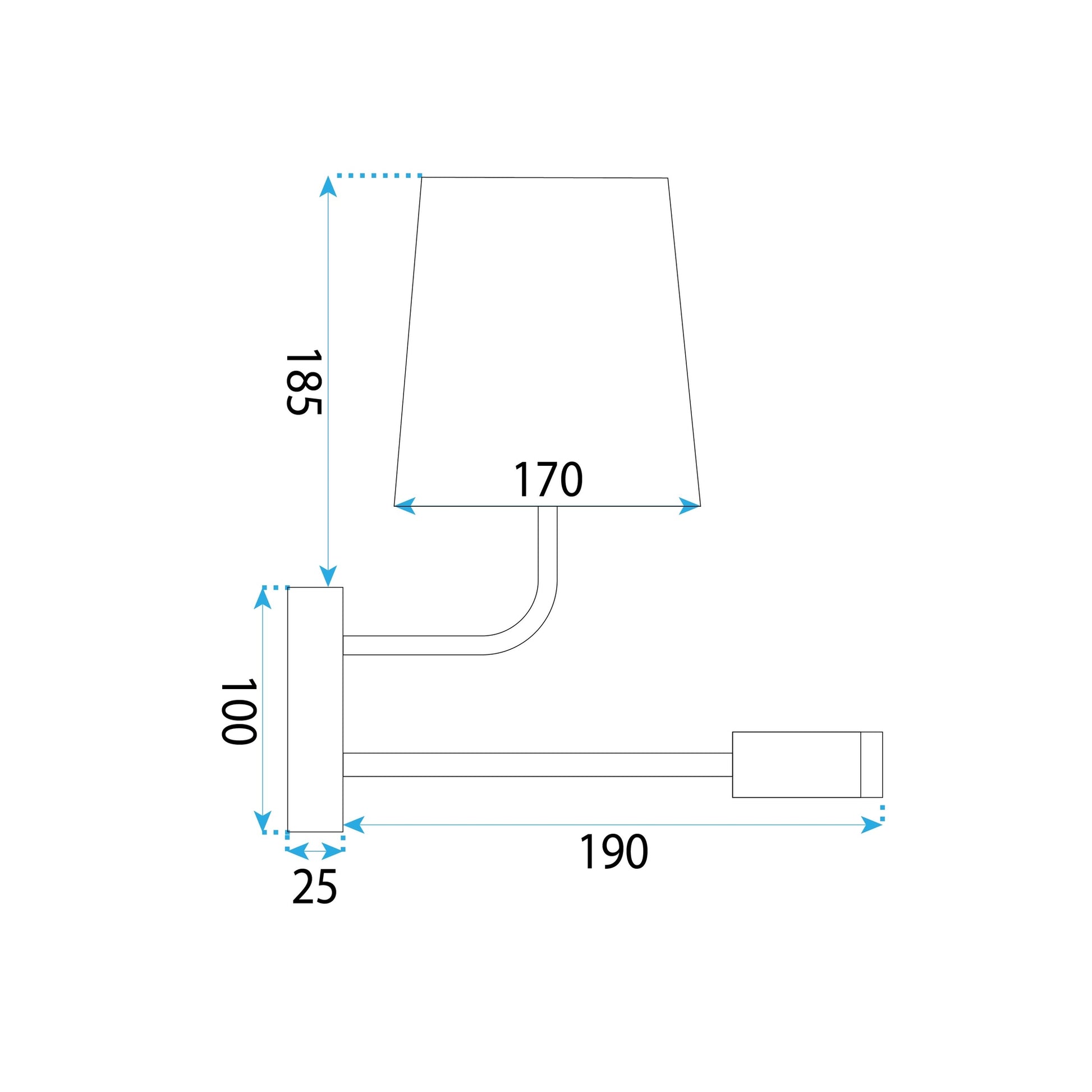 Lampa De Perete APP1610-2W Black  7