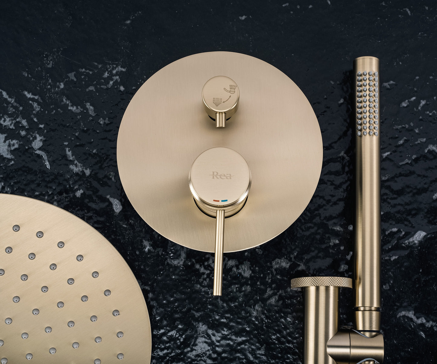 Set de dus incastrat Rea Lungo Grip Gold Brush   + BOX  2
