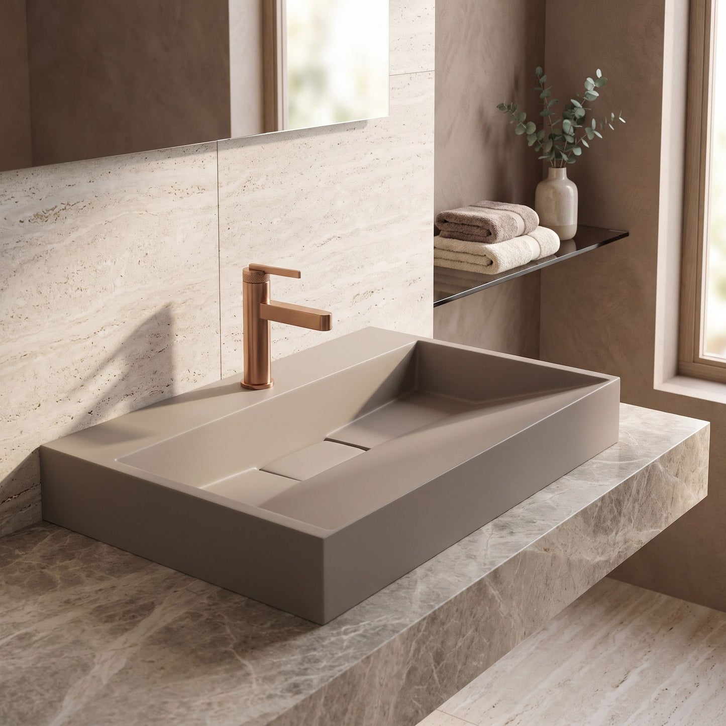 Lavoar Din Compozit Rea GOYA TAUPE 70CM 5