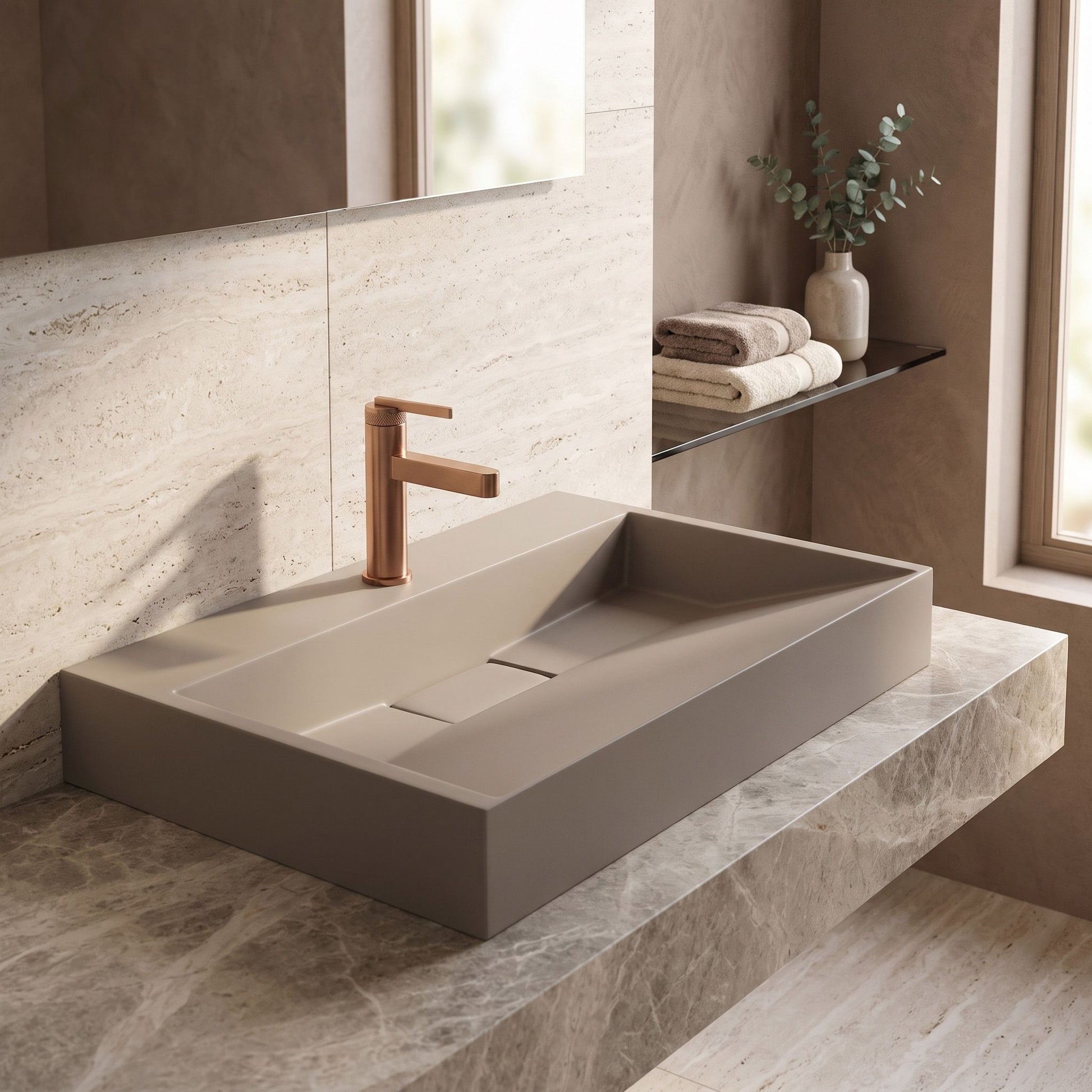 Lavoar Din Compozit Rea GOYA TAUPE 70CM 5