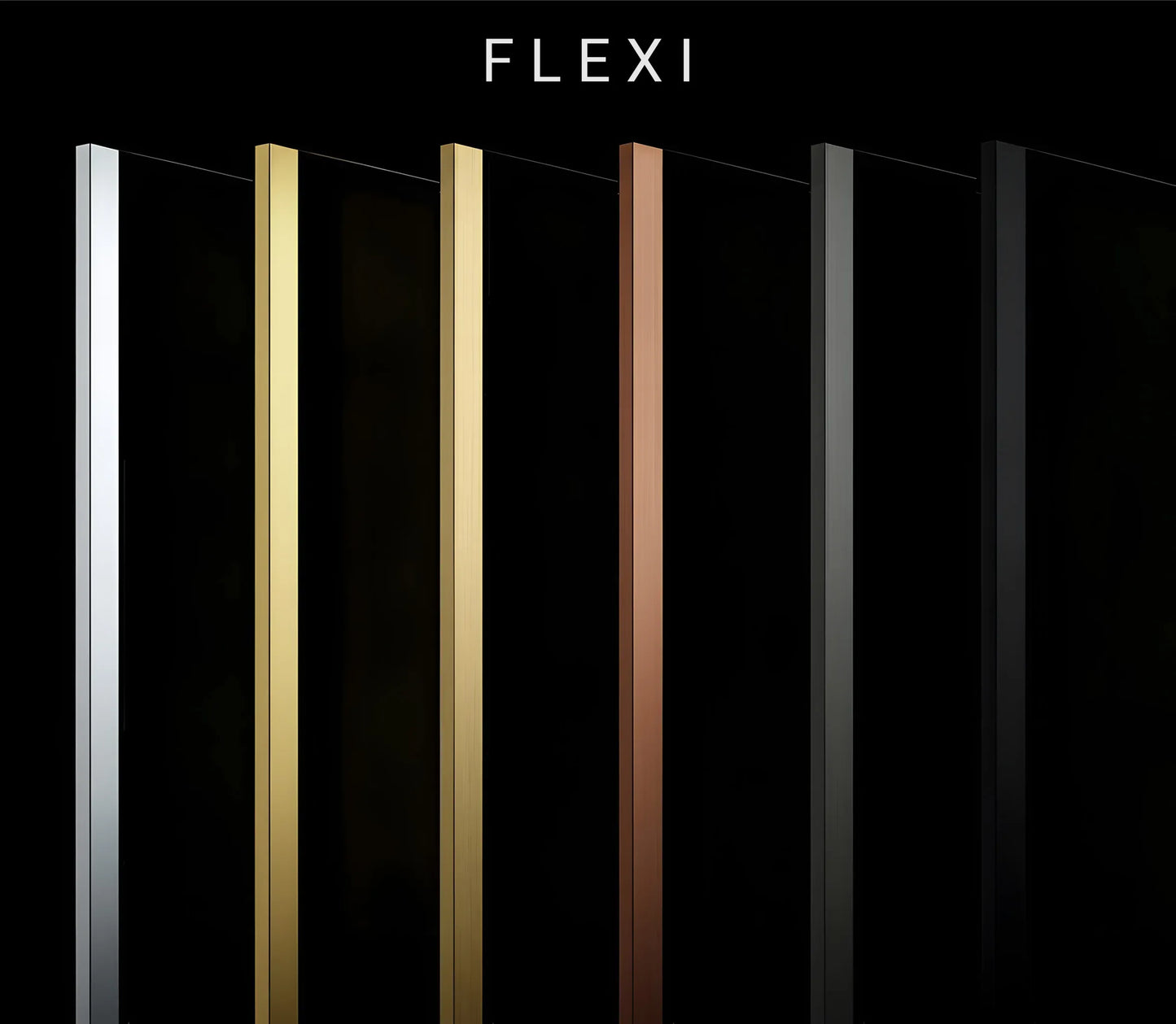 Paravan de dus Rea Flexi Grey / Brush Gold 80  7