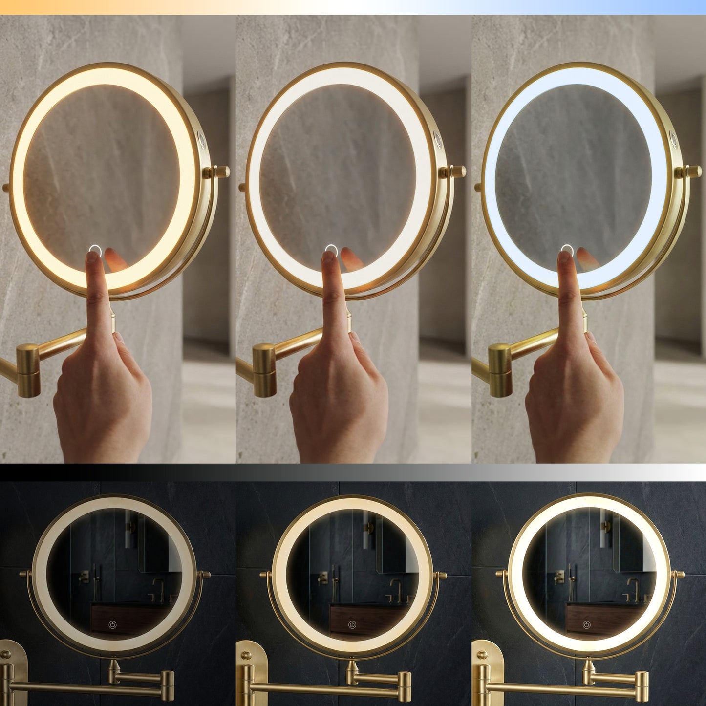 Oglindă LED Glow Brush Gold  6