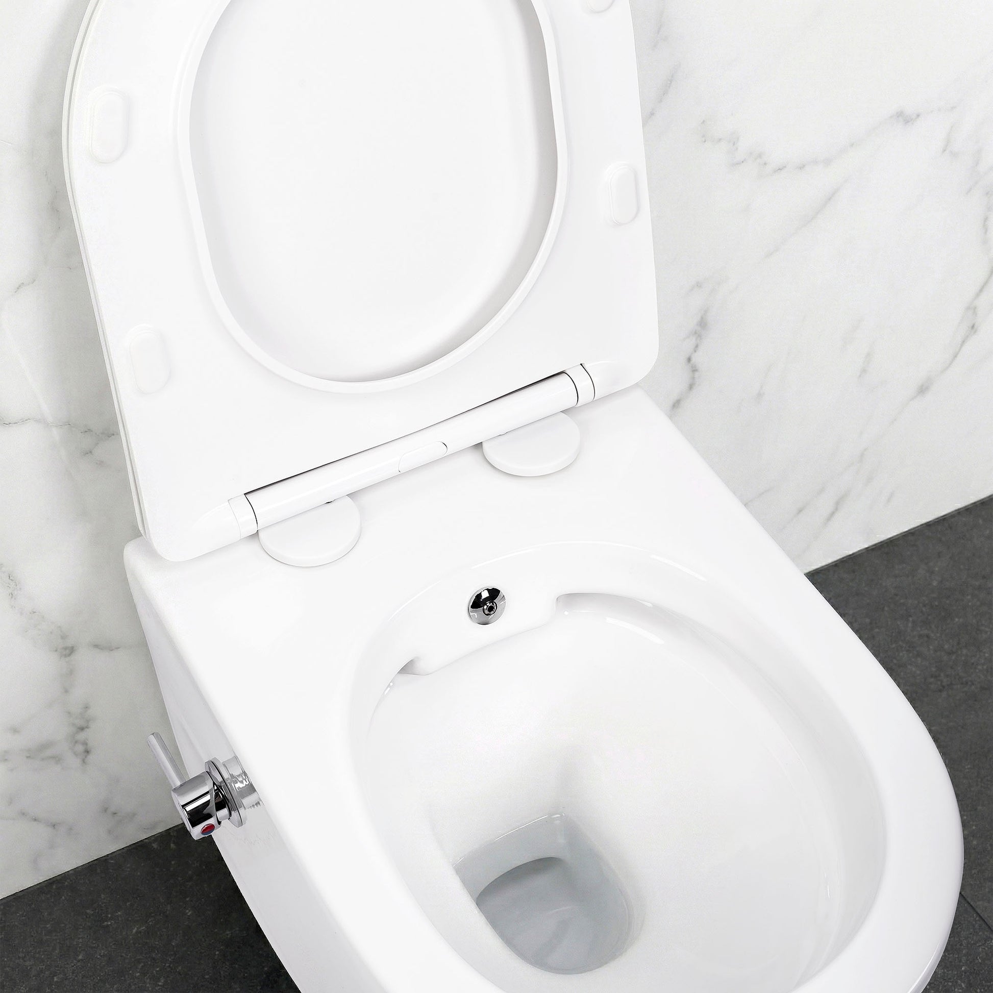 Vas WC suspendabil REA Carlo Lux Rimless cu funcție bideu  5