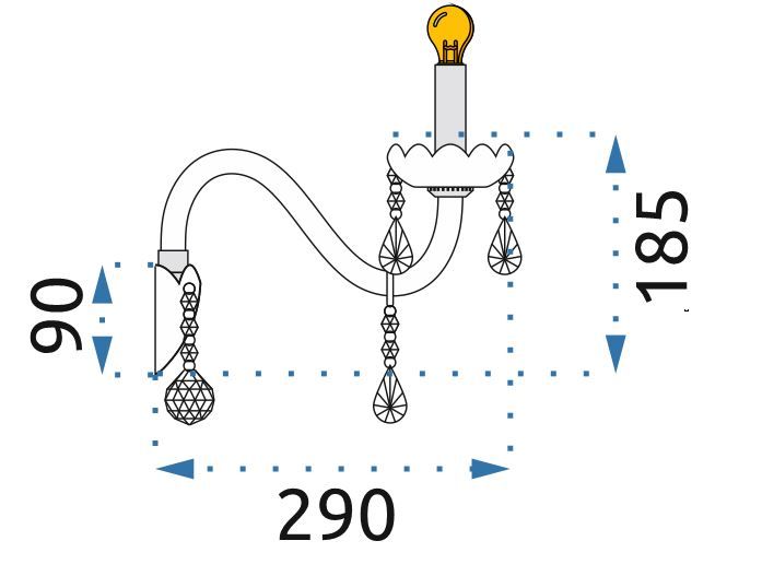 Lampă de perete din cristal 300757  5