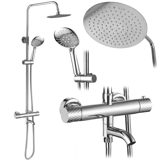 Coloana de dus cu termostat Lungo Diamond Crom  1